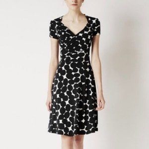 *final markdown* LEOTA Geometric Design Faux Wrap LBD Dress NWT